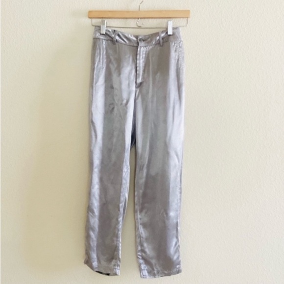 Deborah Lindquist Silver Straight Leg Pants Dress Pants SZ XS - Picture 6 of 9